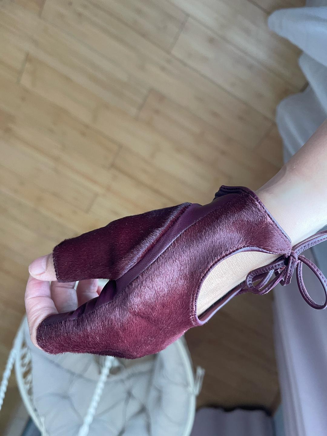 Zara Кожаные митенки — фото 2