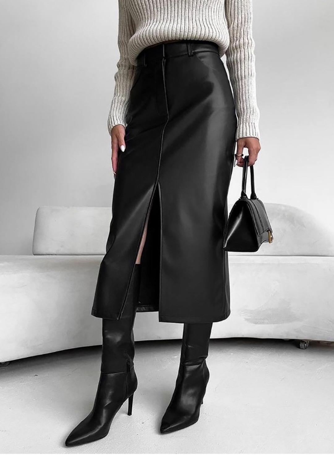 Zara Новая кожаная юбка — фото 2