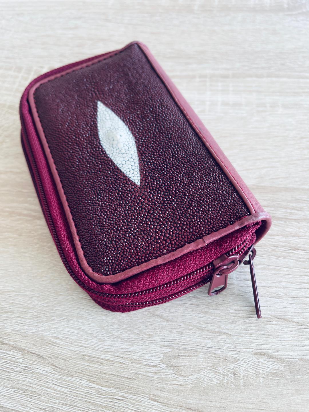Findig Бордовая Ключница-портмоне из кожи ската — фото 2