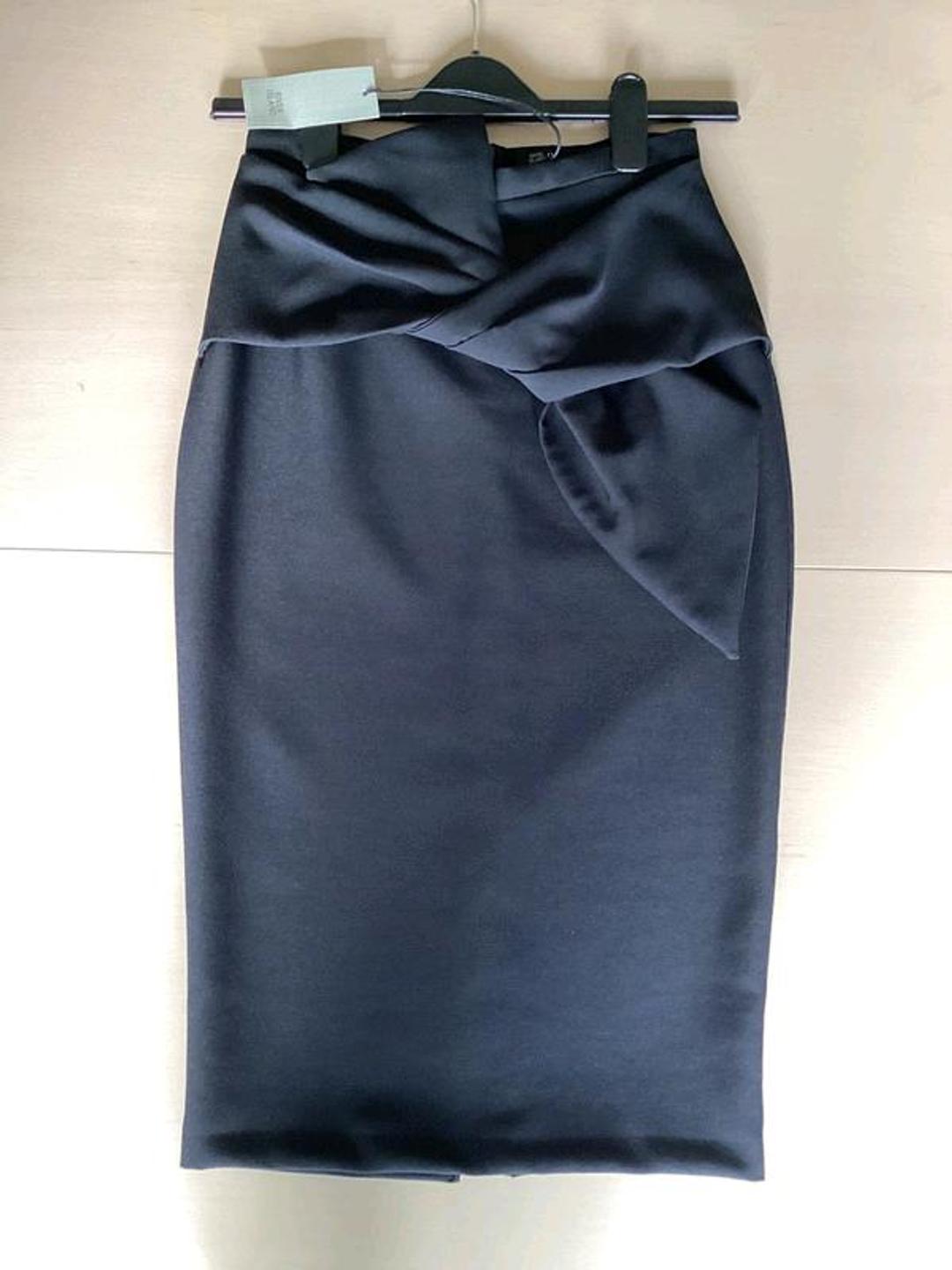 River Island Юбка River Island 8UK 44 размер на талию 65-67 см черная миди офисная карандаш — фото 2