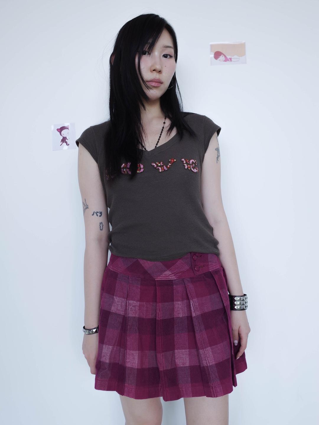 Hysteric Glamour Юбка в клетку вельветовая — фото 2