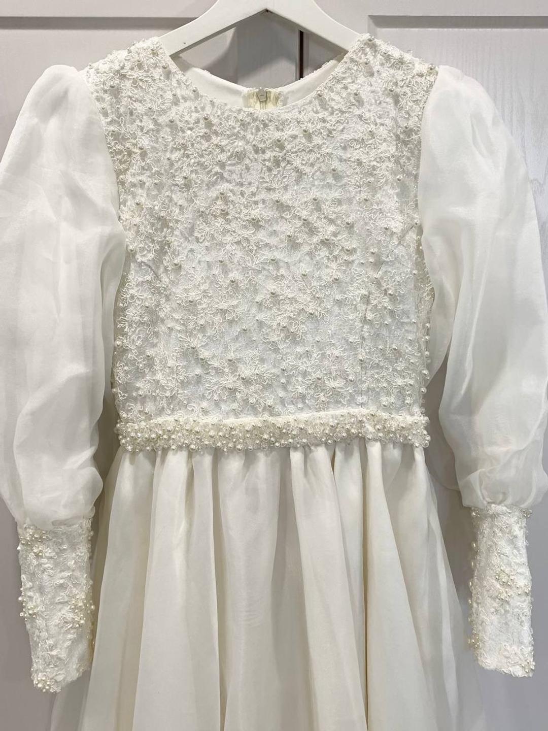 Handmade (ручная работа) Вечернее белое длинное платье — фото 2