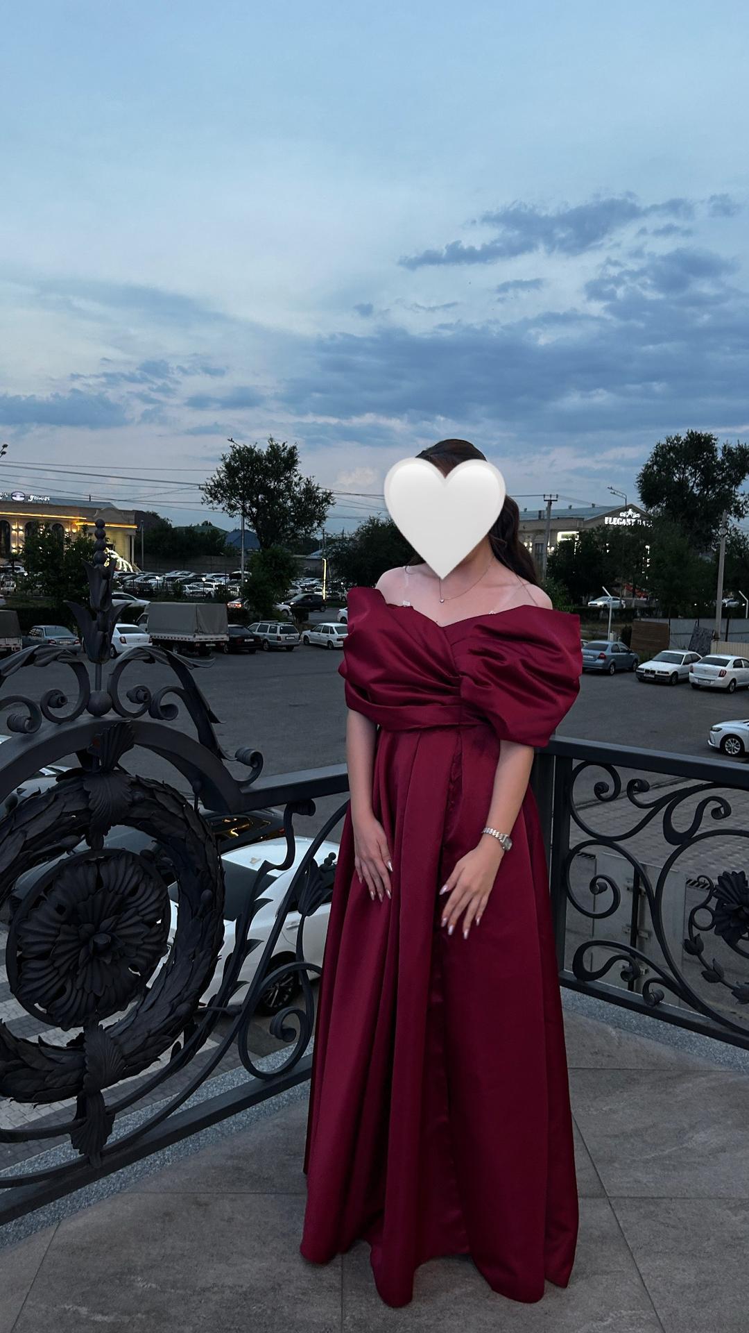 Нет бренда Вечернее платье бордовый — фото 2