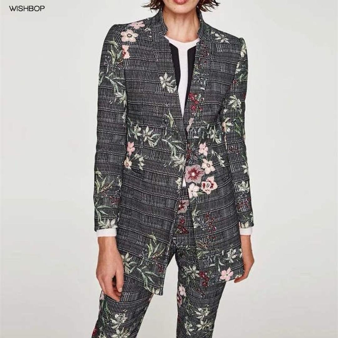 Zara ZARA брючный костюм с цветочной вышивкой — фото 2