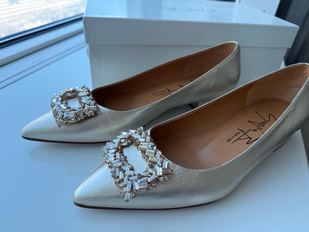 Sergio Rossi ✨ Элегантные кожаные туфли с кристальной пряжкой Swarovski, размер 38 ✨ — фото 2