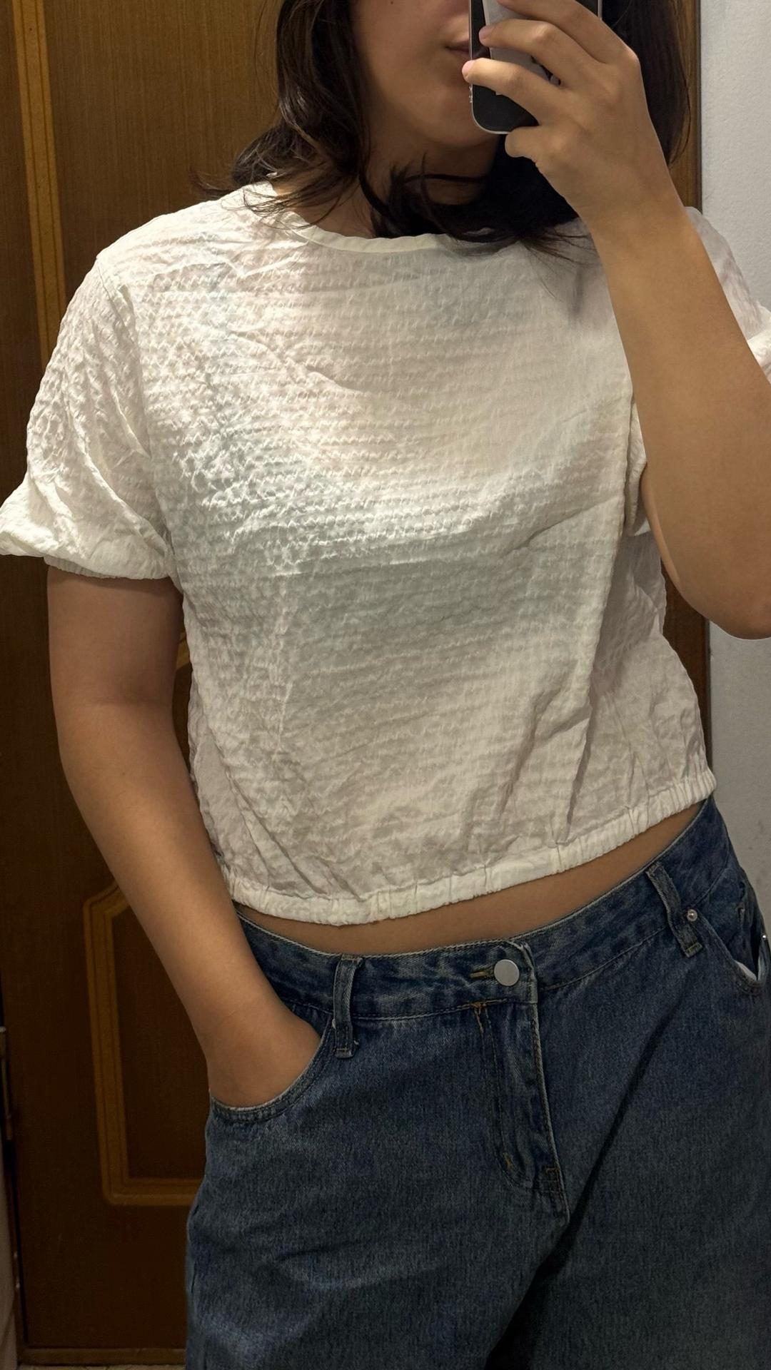 Uniqlo Укороченная футболка на резинке — фото 2