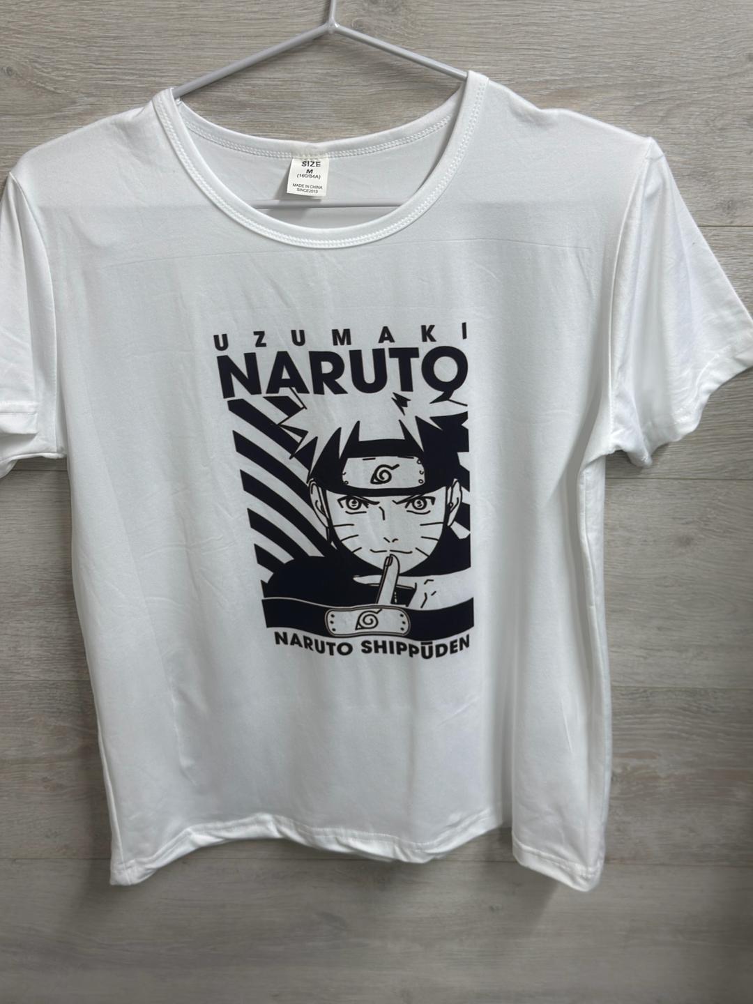 Нет бренда белая футболка с принтом Naruto — фото 2