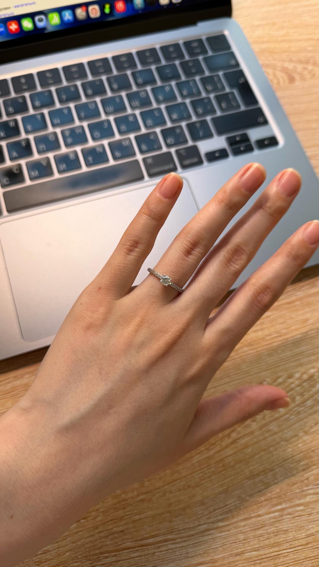 Moissanite Кольцо с муассанитом с сертификатом — фото 2