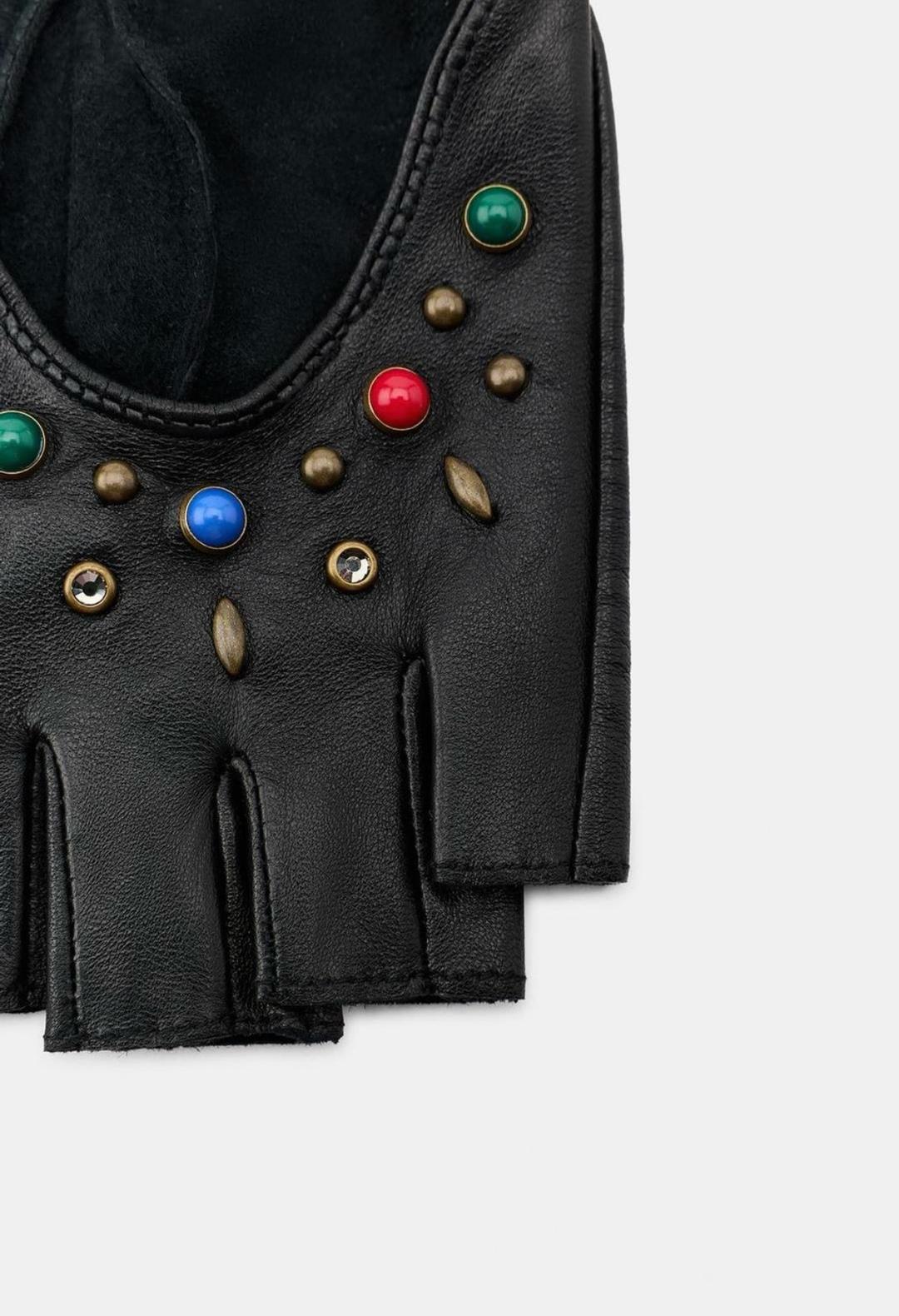 Zara Митенки кожаные с декором — фото 2