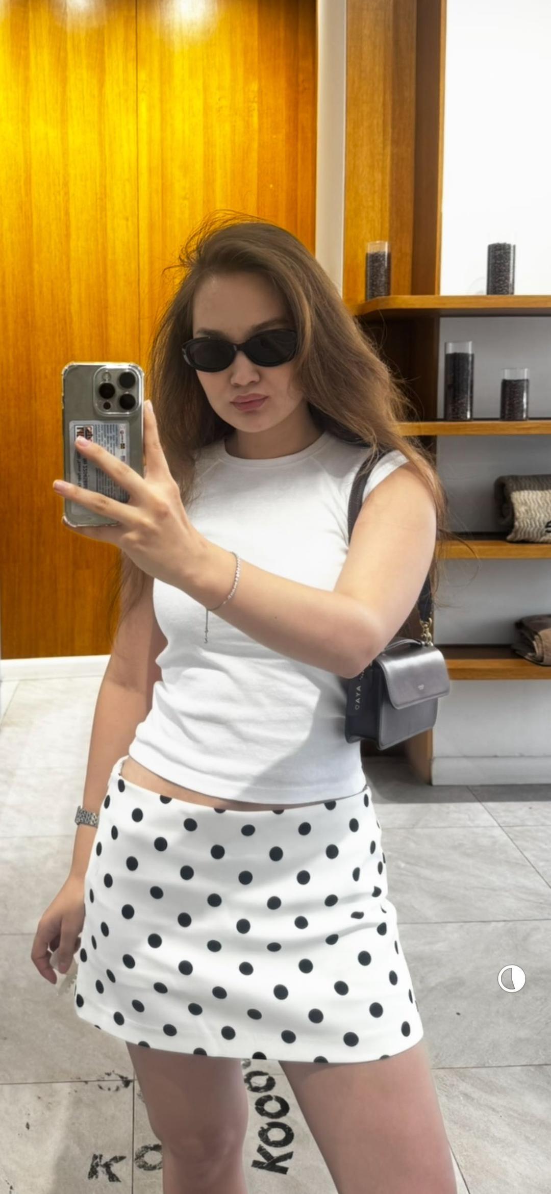 Bershka Мини-юбка в горошек — фото 2
