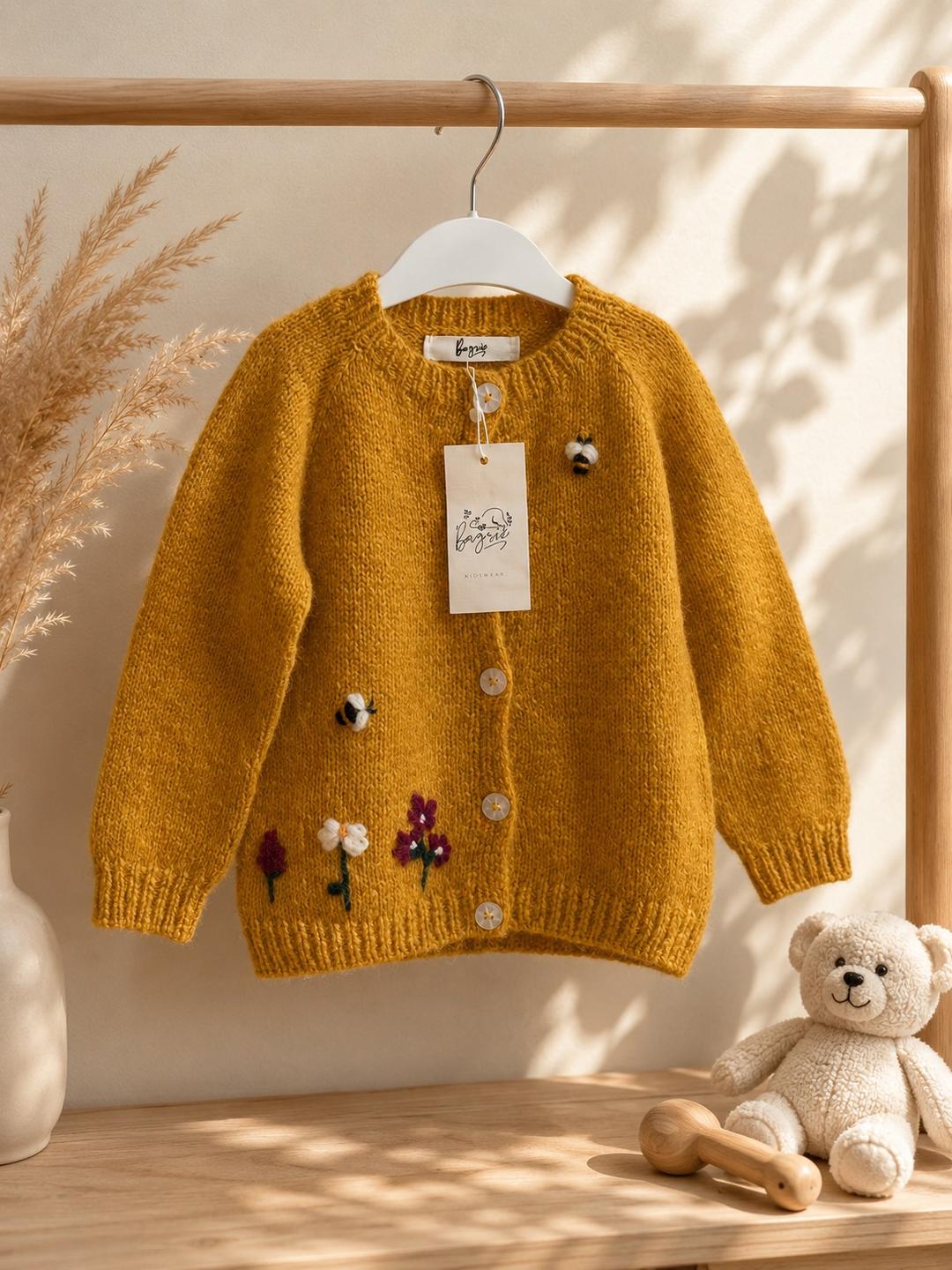 Handmade (ручная работа) Вязаная кофта для девочки | 98 см — фото 2