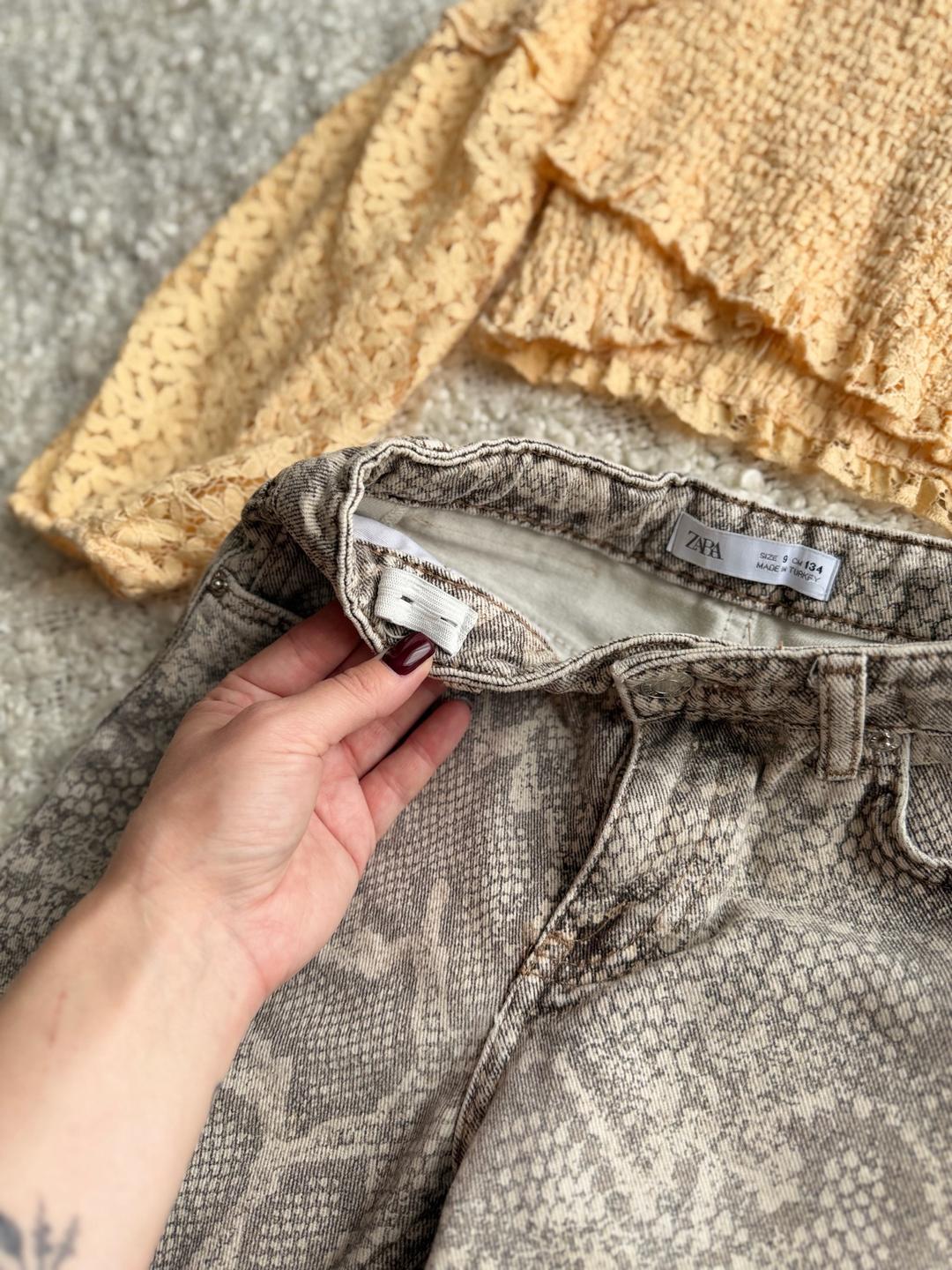 Zara Комплект джинсы и топ на девочку 8-9 лет. — фото 2