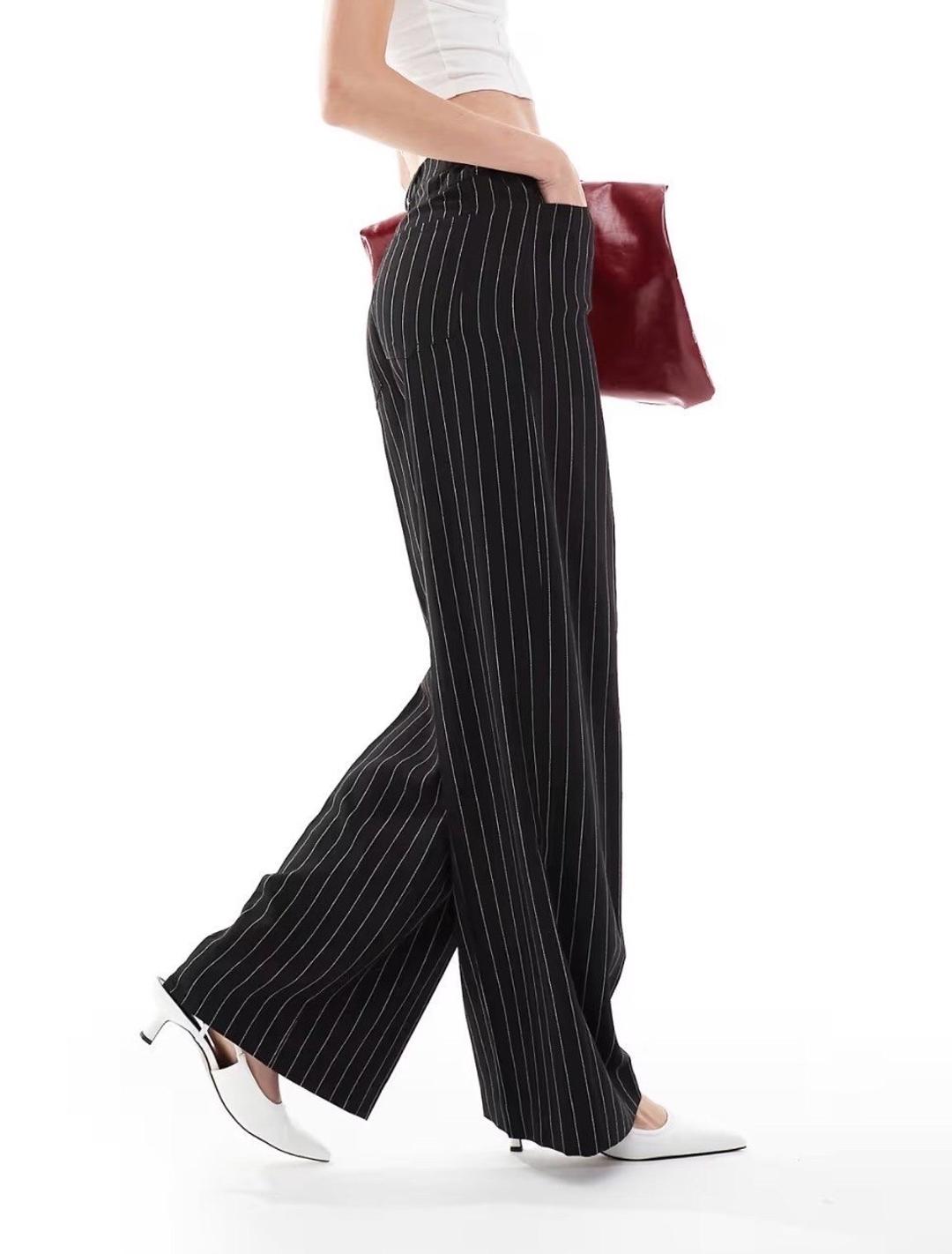 ASOS Брюки Asos р M 44-46 на бёдра 95-98 см в полоску широкие штаны Читайте описание — фото 2