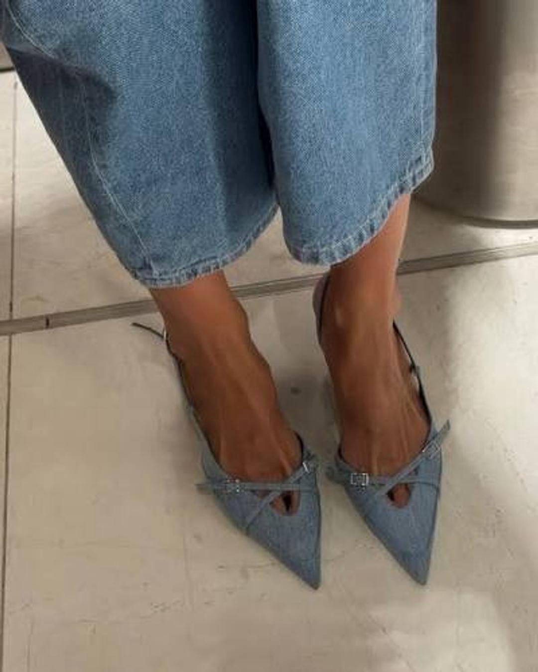 Zara Джинсовые слингбэки — фото 2