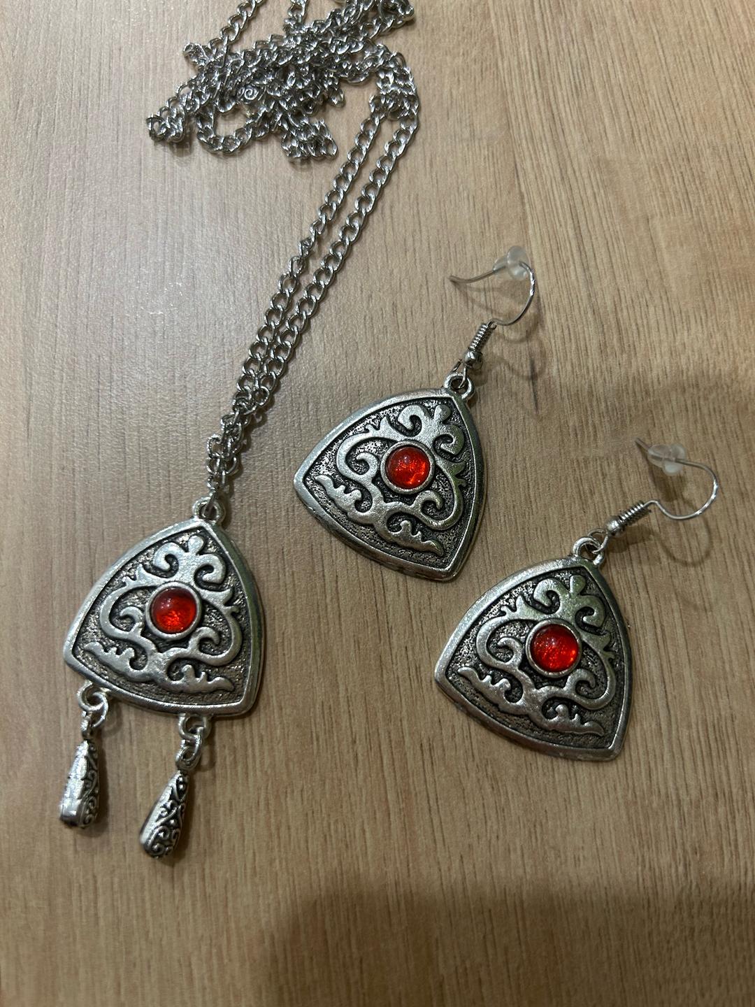 Handmade (ручная работа) Набор украшений: колье и серьги с этническим орнаментом — фото 2