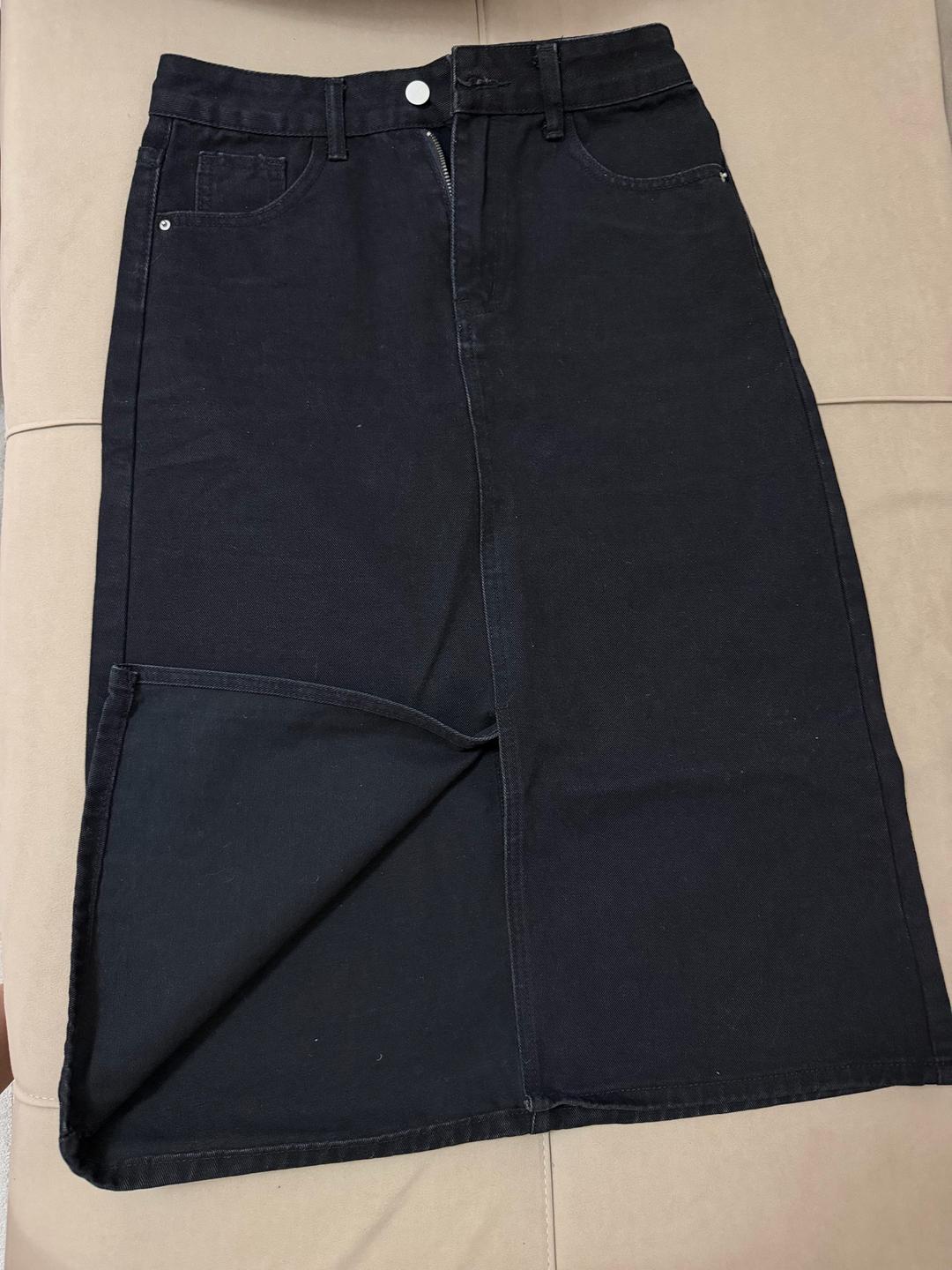 Denim 24/7 Черная джинсовая юбка миди — фото 2