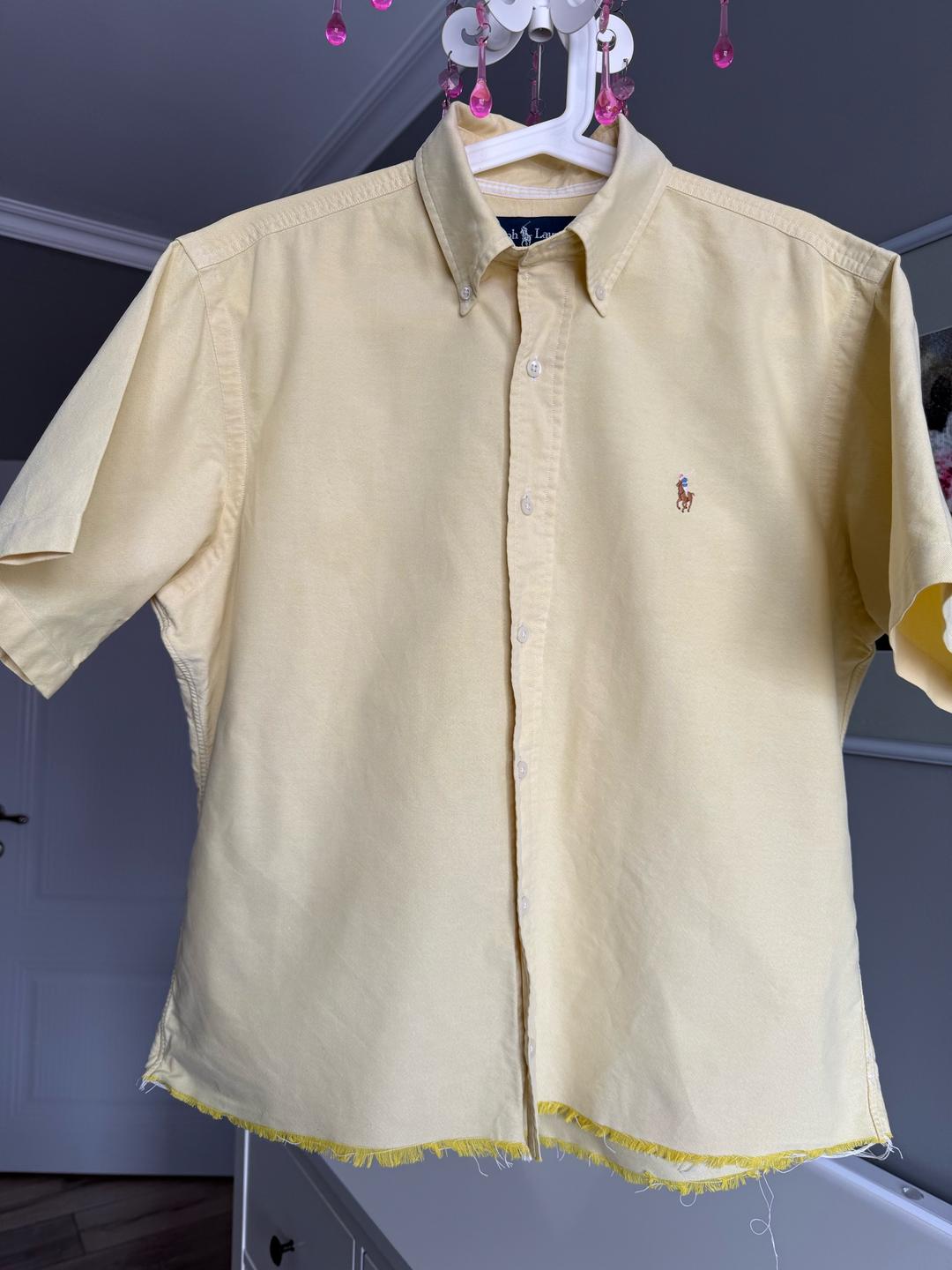 Ralph Lauren Летняя винтажная рубашка Ralph Lauren цвета сливочного масла — фото 2