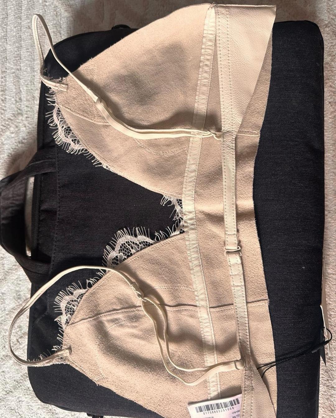 Zara Топ с кружевом из натуральной кожи — фото 2