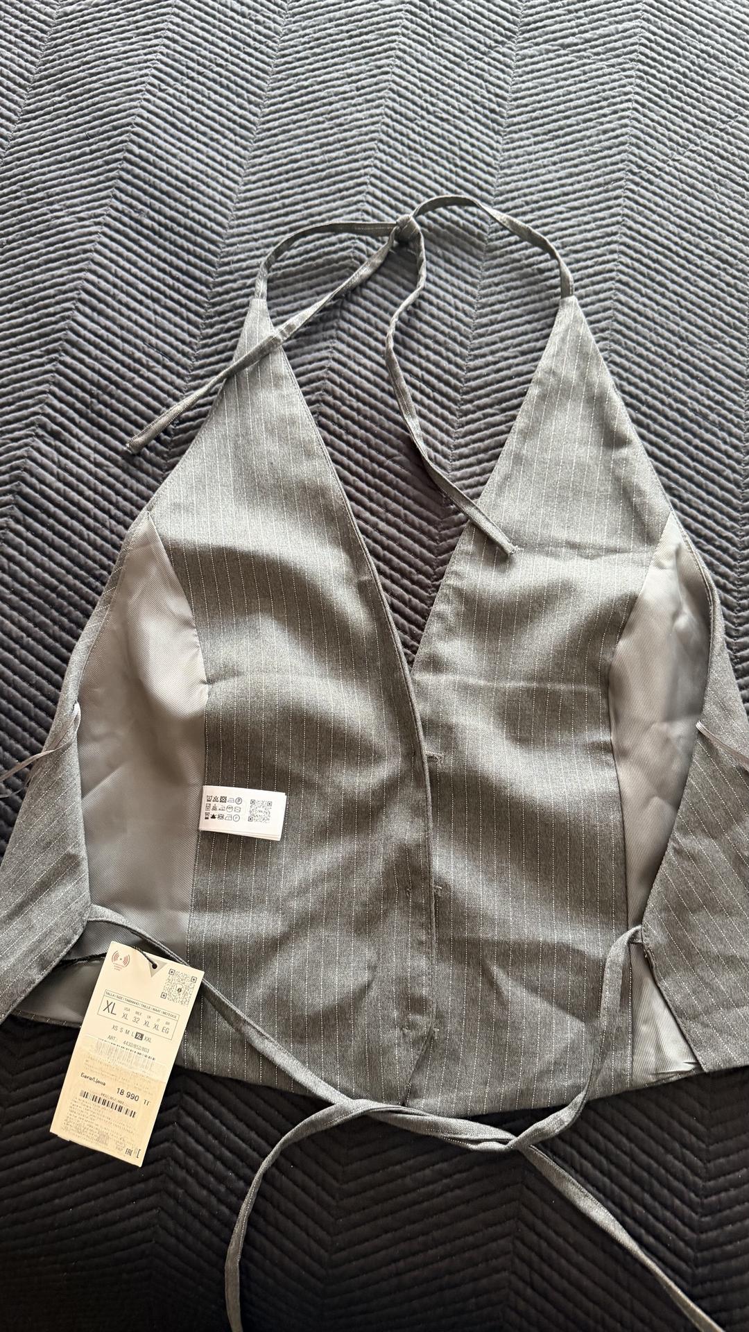 Zara Жилетка серая в полоску — фото 2