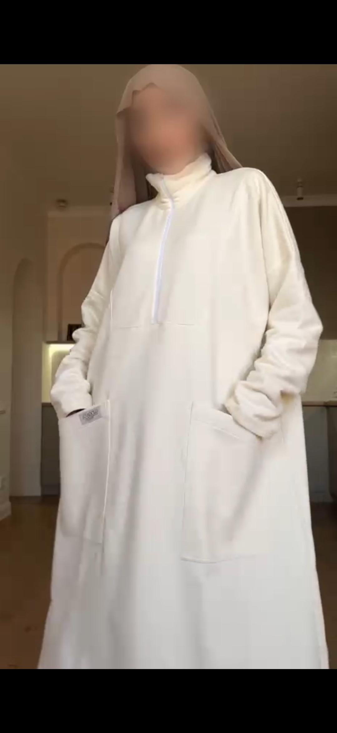 Hijab Платье х/б трехнитка. Желтое, свободное — фото 2