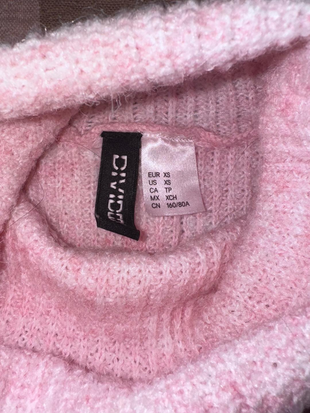 H&M Розовый вязаный свитер-водолазка — фото 2