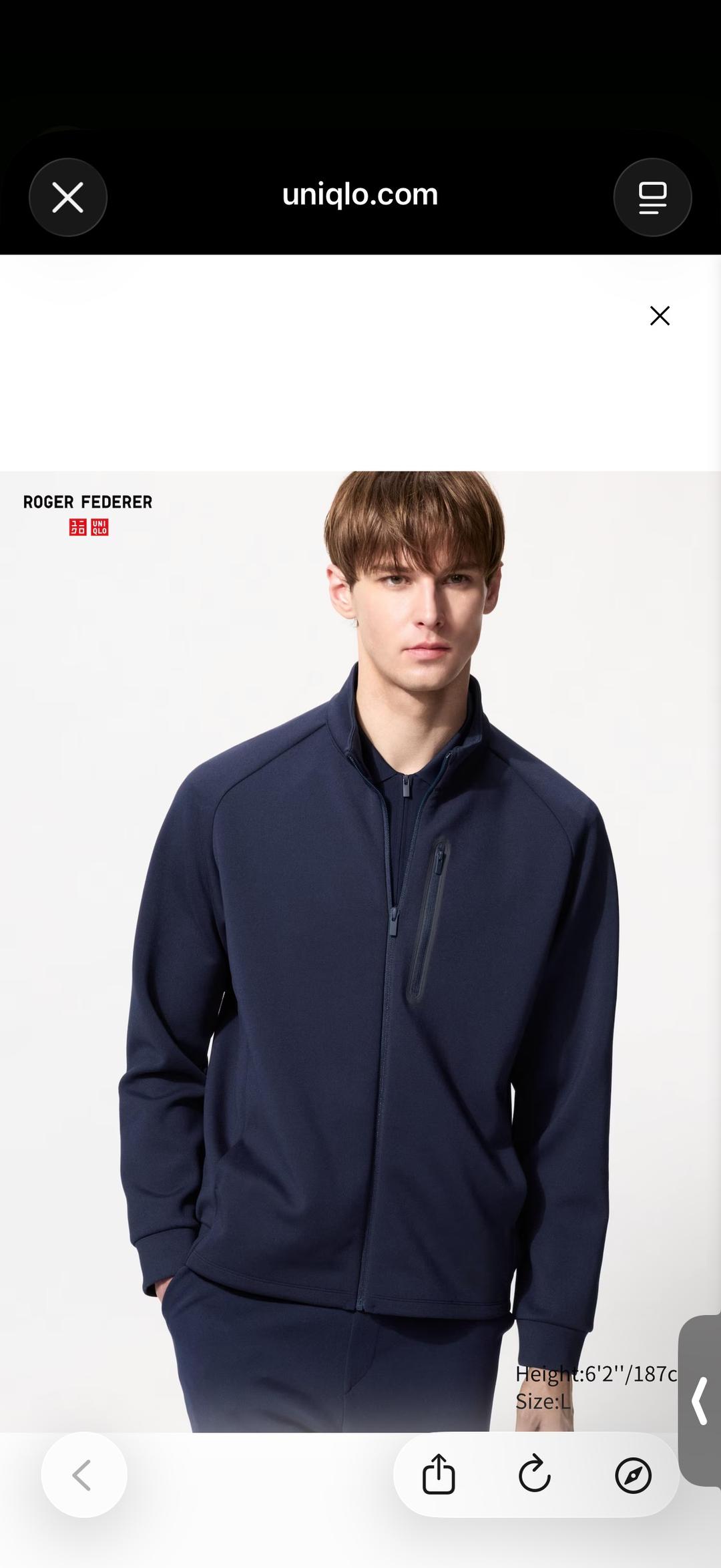 Uniqlo UNIQLO толстовка на молнии Roger Federer и штаны. С размер подходит на 44 размер — фото 2
