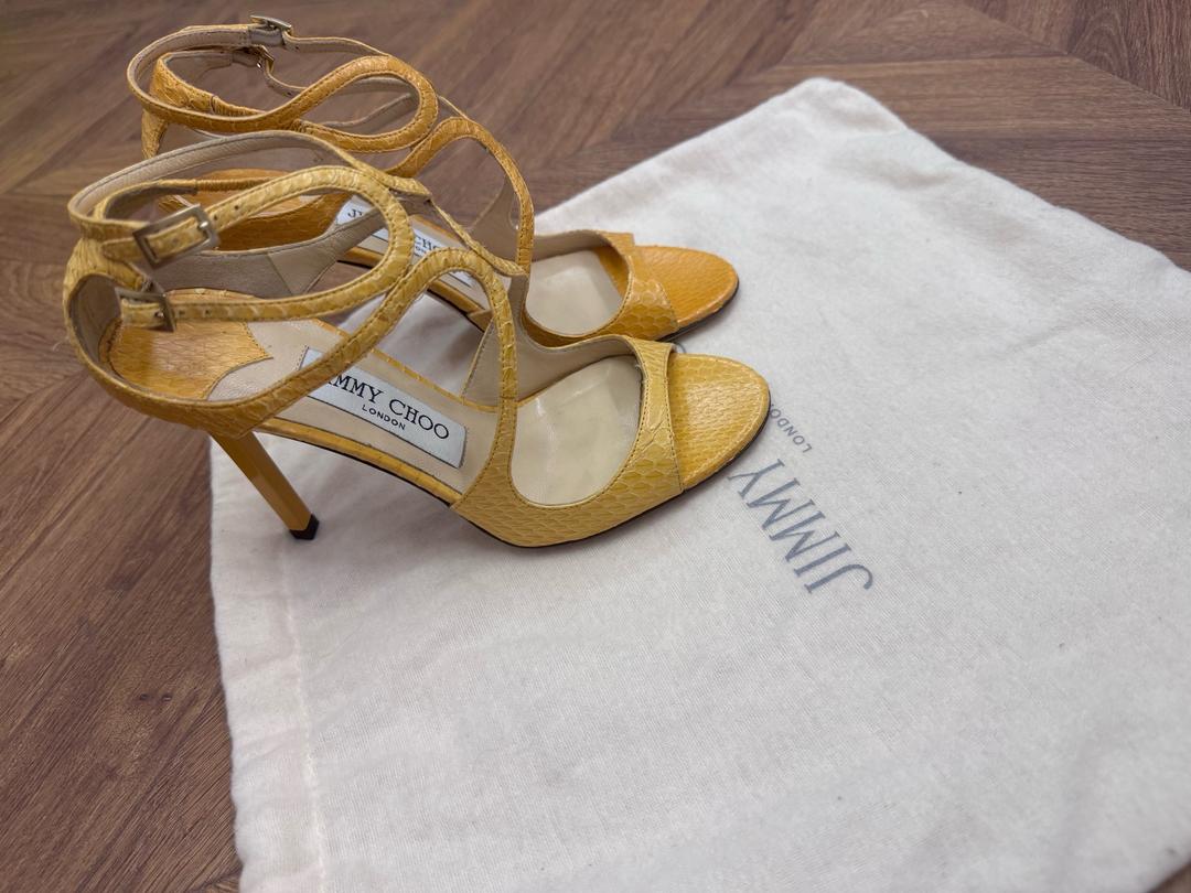 Jimmy Choo Jimmy Choo Golden Python Strappy High Heel Sandals — фото 2