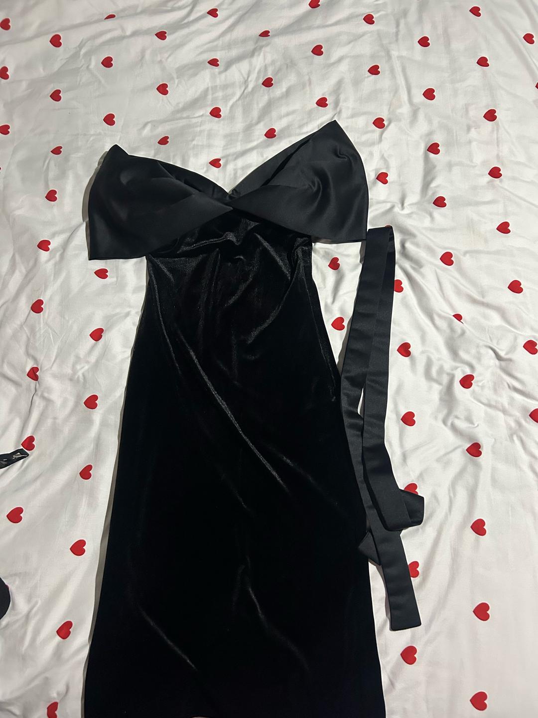 COCO wear Черное велюровое платье с бантом 🖤 — фото 2