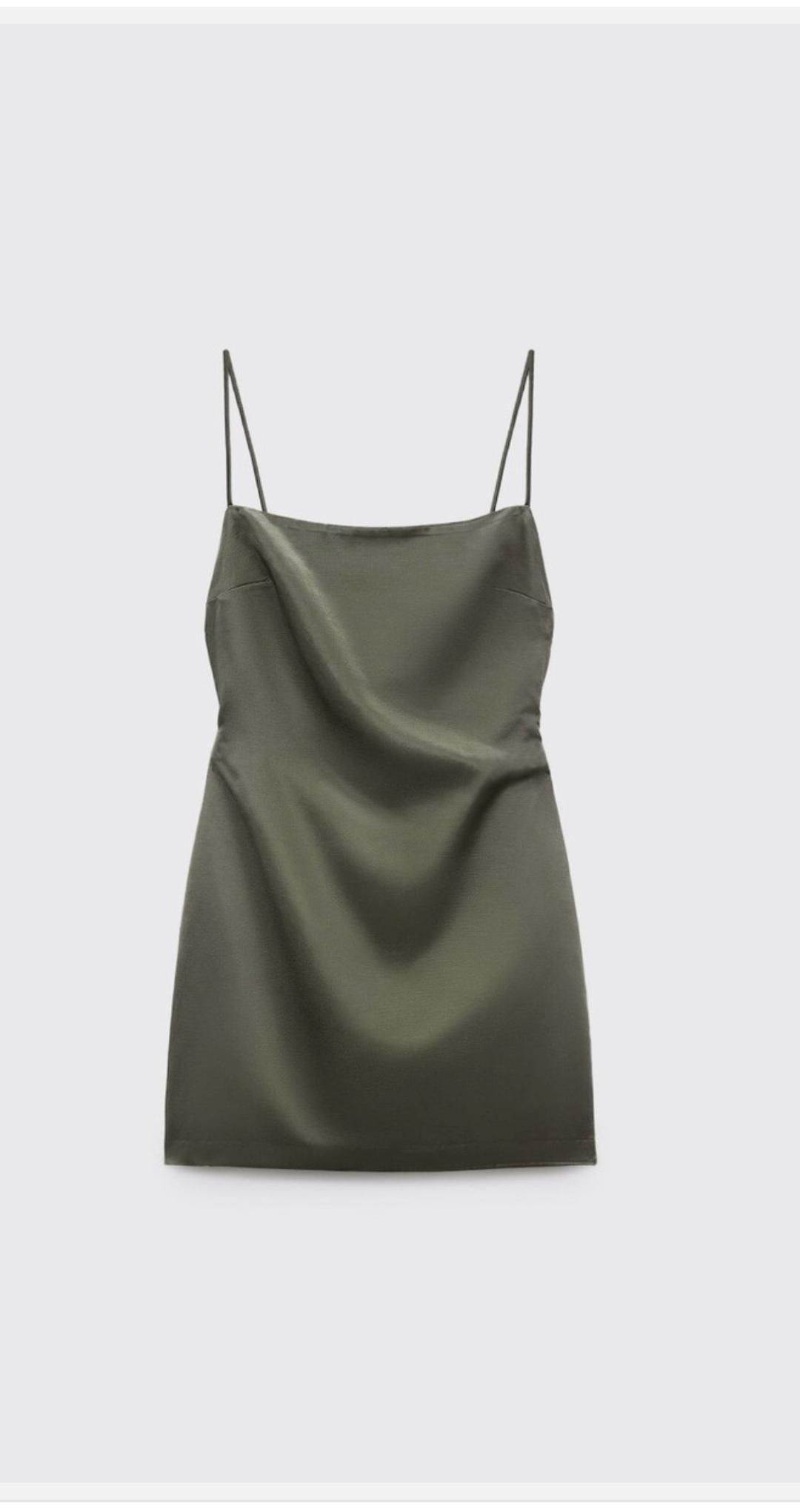 Zara Атласное платье-комбинация на бретелях Zara — фото 2