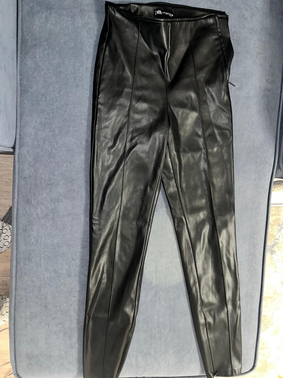 Zara Кожаные брюки zara — фото 2