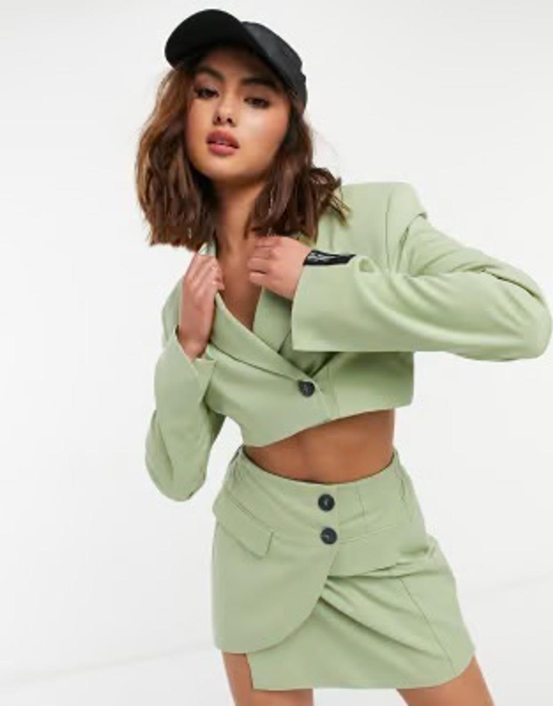Bershka Костюм Bershka с укороченным пиджаком и юбкой — фото 2