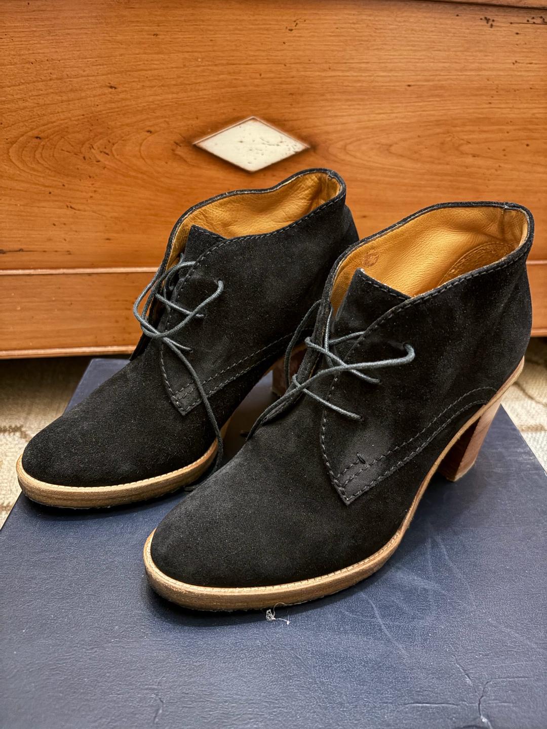 Ralph Lauren Ботильоны на каблуке из замши и кожи Ralph Lauren — фото 2