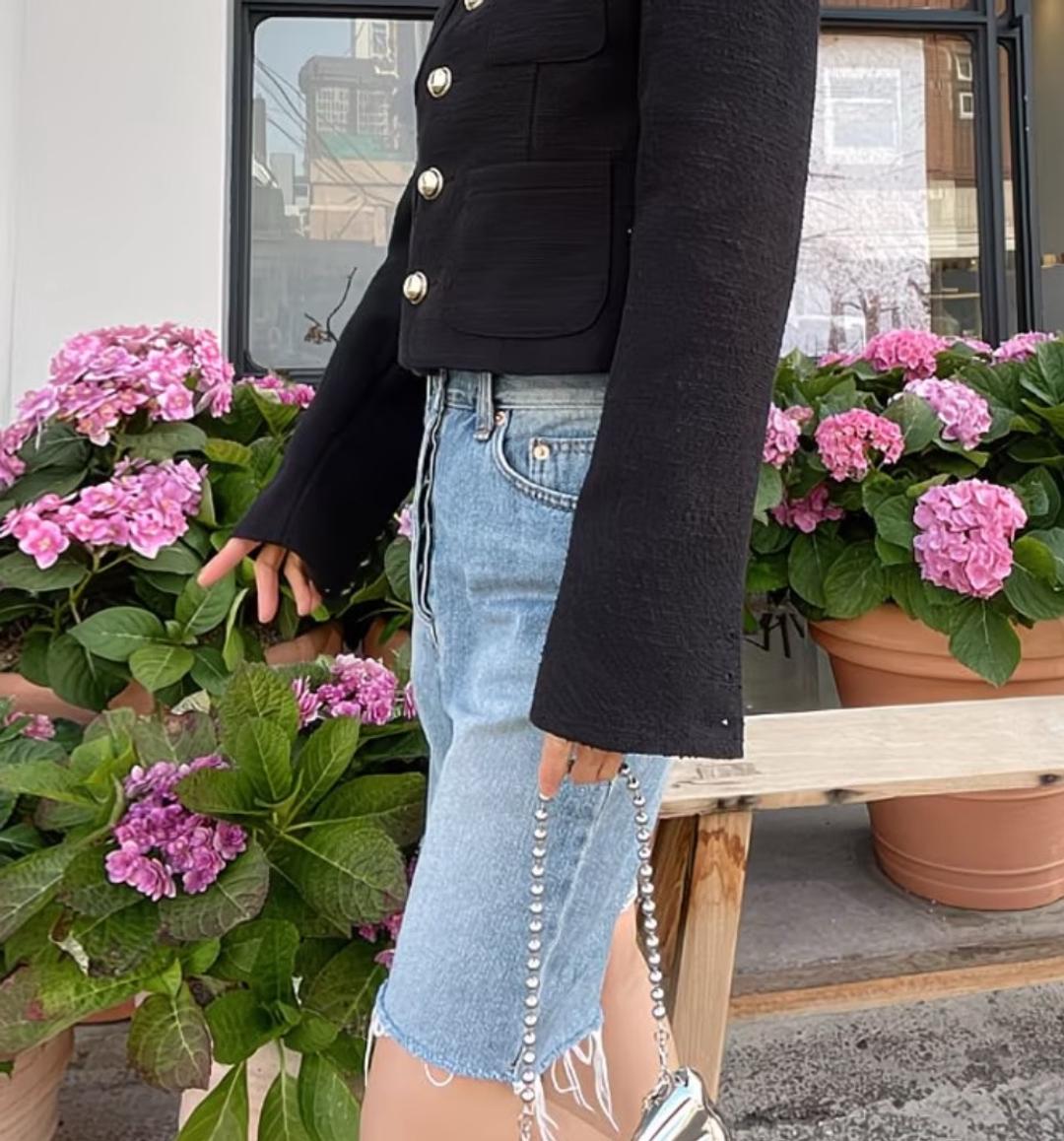 H&M Шорты джинсовые удлиненные Loose-fit — фото 2