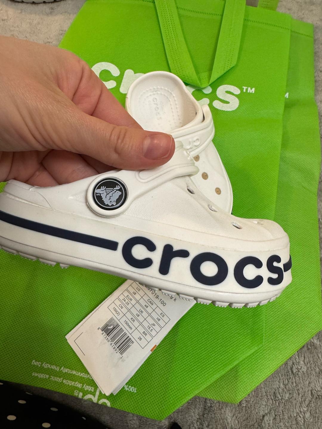 Crocs Детские белые crocs, унисекс, размер 26(150мм) — фото 2