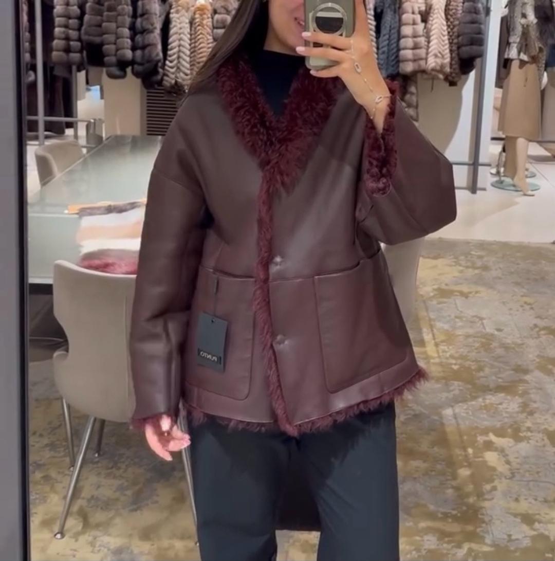 Punto Fashion Дубленка двухсторонний кожа , мех тиградо — фото 2