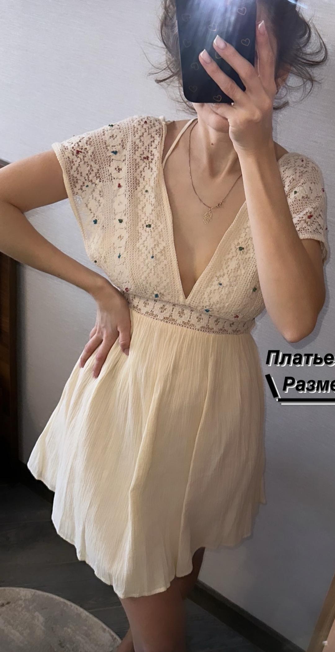 Zara Летнее мини-платье с кружевным верхом Zara — фото 2