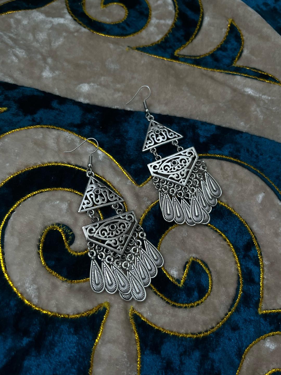 Handmade (ручная работа) Серьги висячие с этническим узором — фото 2
