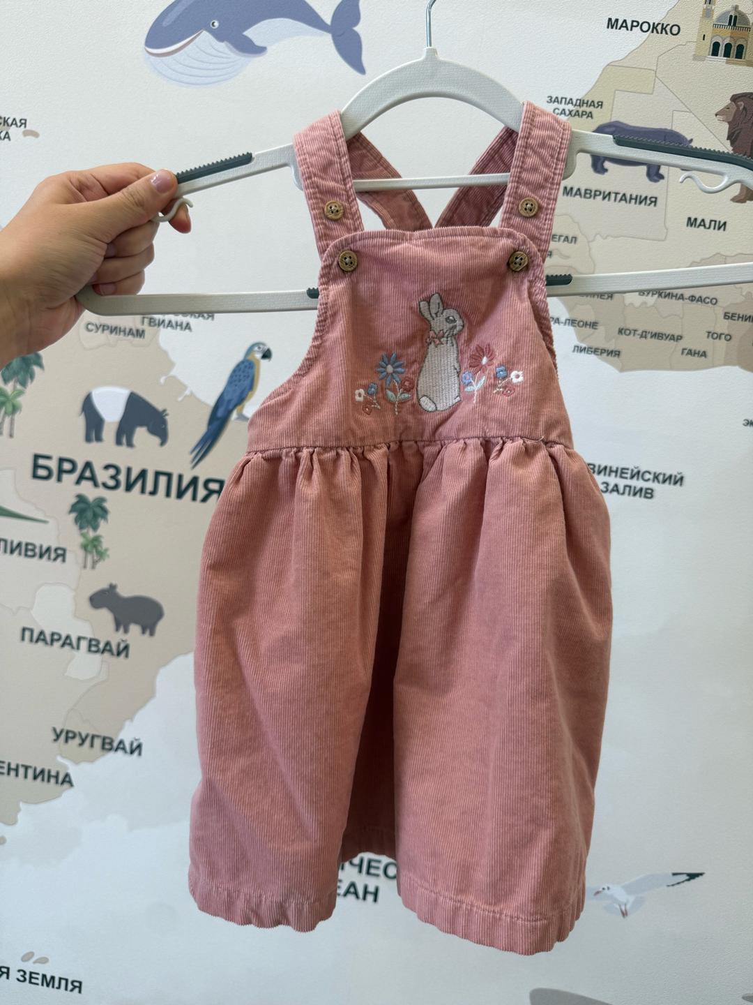Marks & Spencer Детский вельветовый сарафан с вышивкой — фото 2