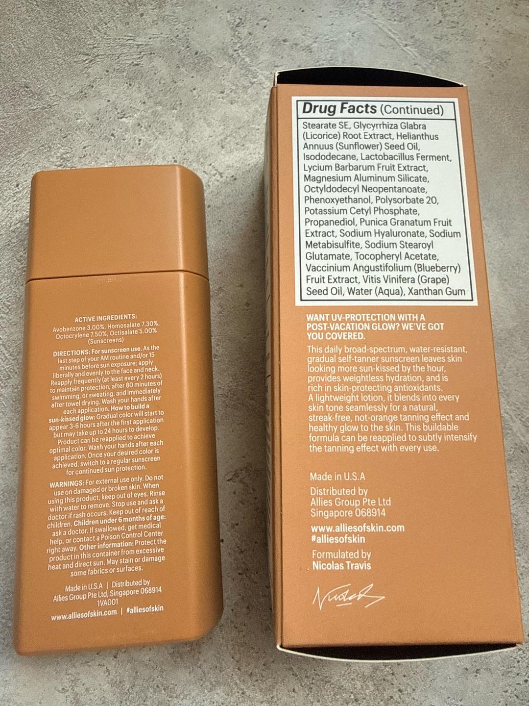 Allies of Skin Солнцезащитный крем-автозагар для лица Allies of skin  Sunless Tan SPF50 — фото 2
