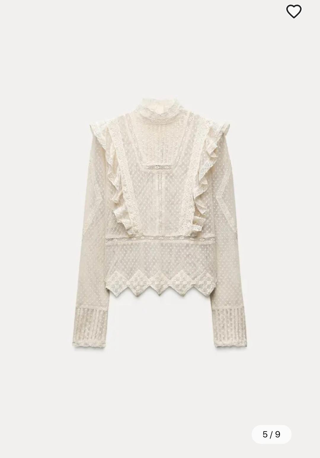 Zara Кружевная блузка Zara — фото 2