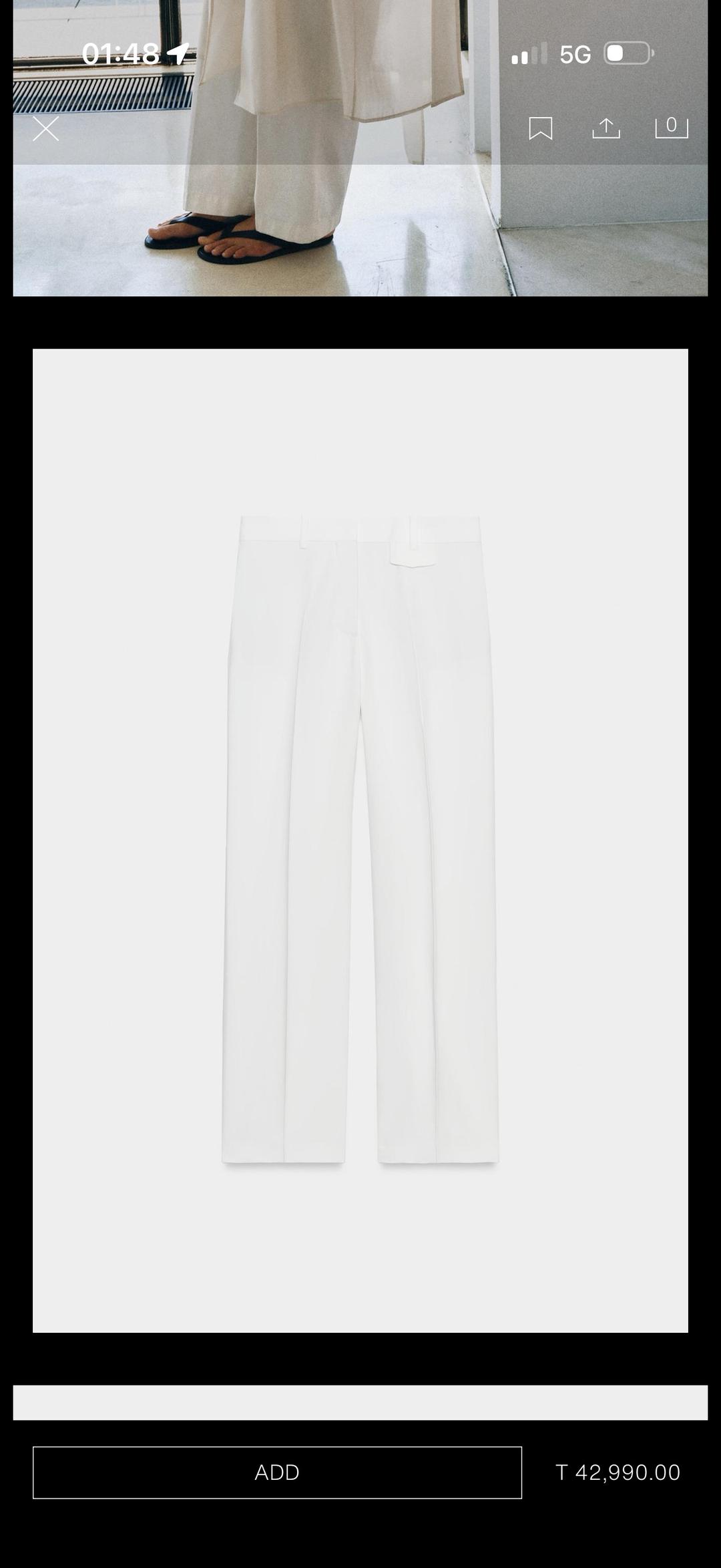 Zara Белые брюки Zara — фото 2
