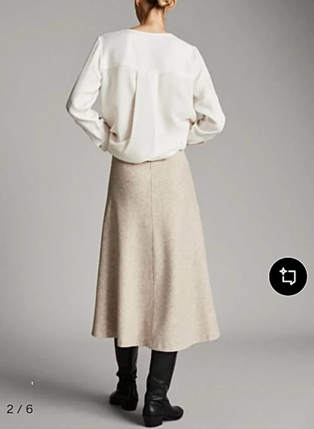 Massimo Dutti Юбка миди а-силуэта — фото 2