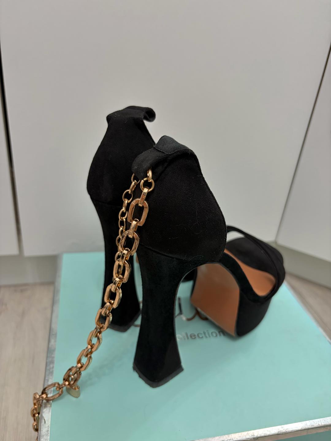 Celine Босоножки на платформе и каблуке с цепочкой — фото 2