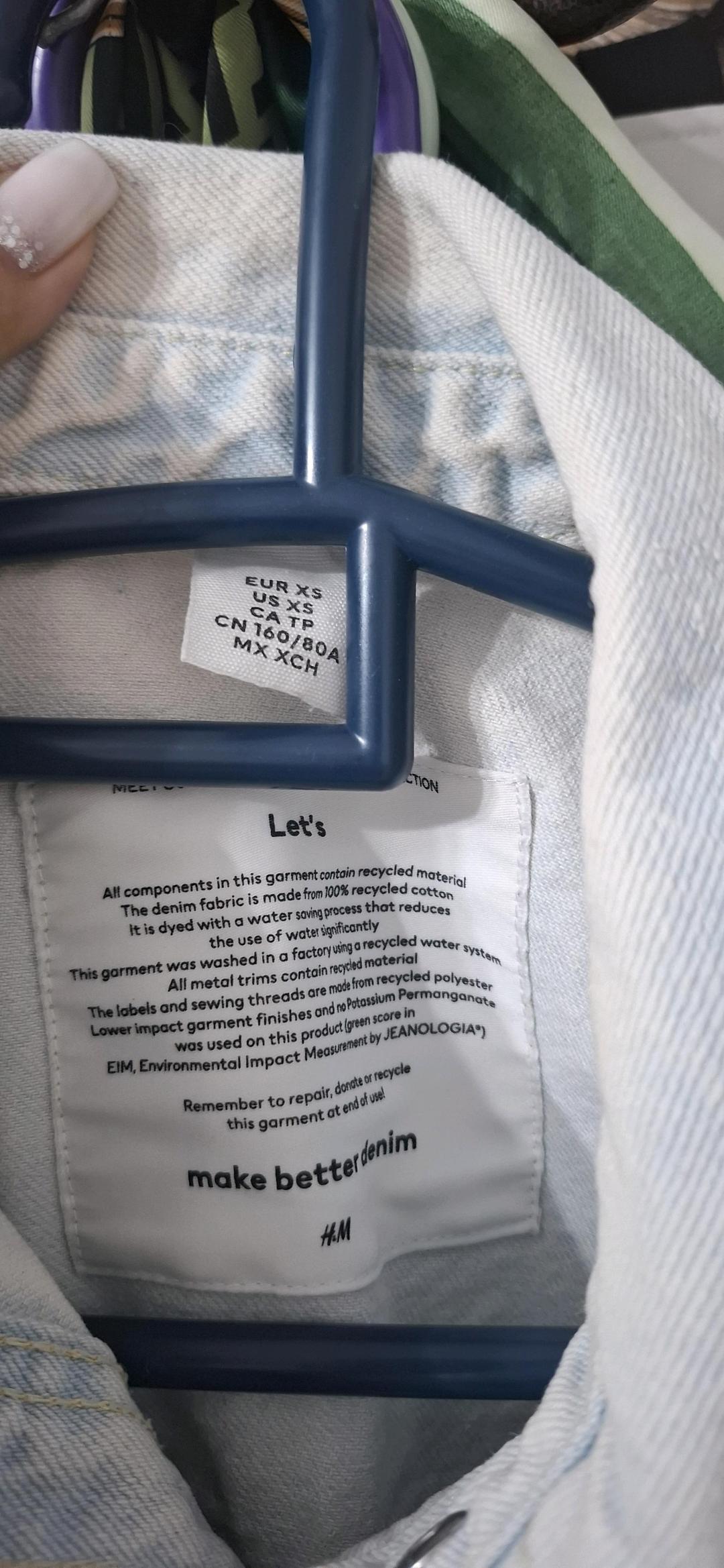 H&M Укороченная джинсовая куртка-рубашка H&M (размер XS) — фото 2