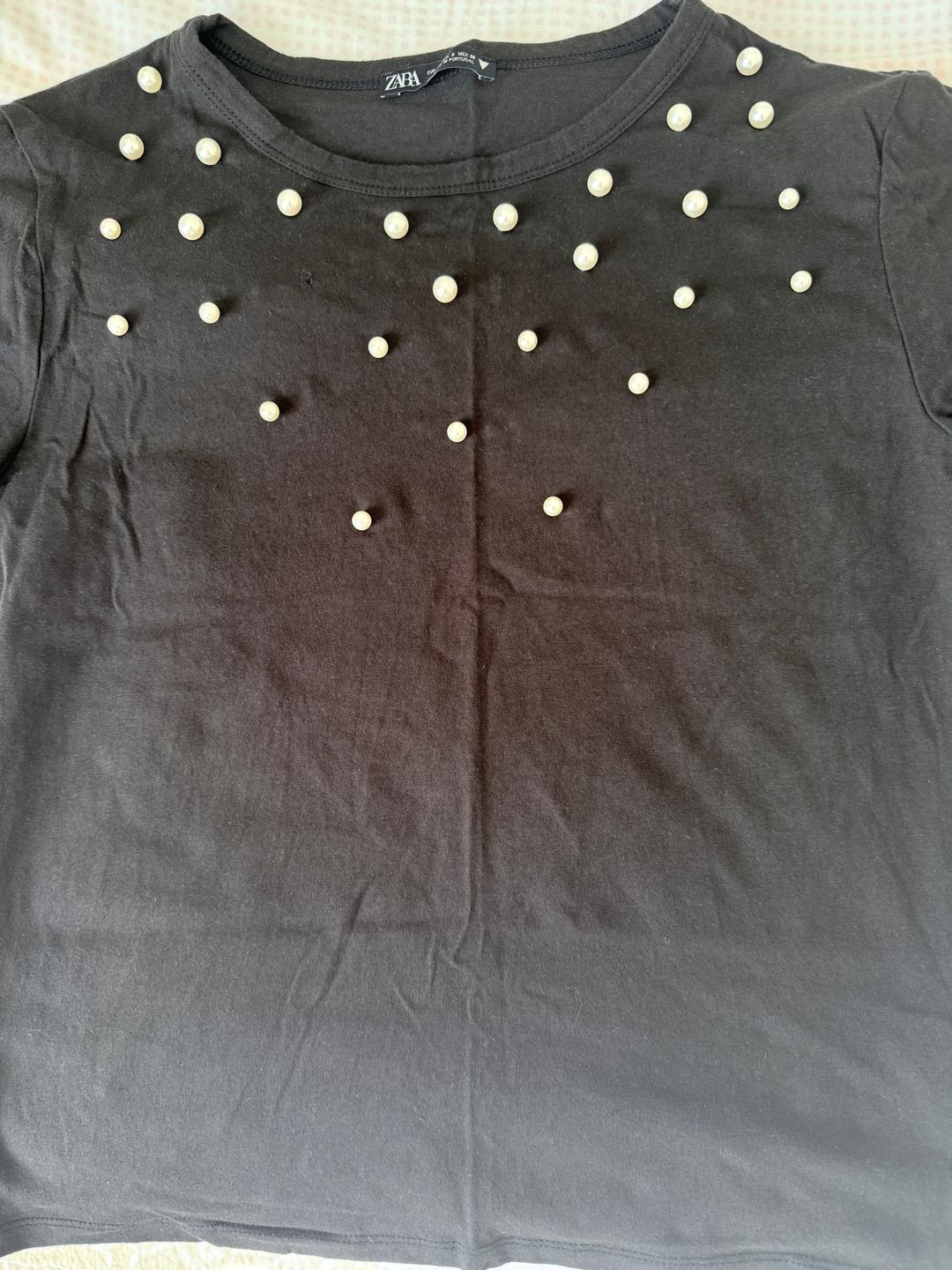 Zara Футболка Zara с жемчугом — фото 2