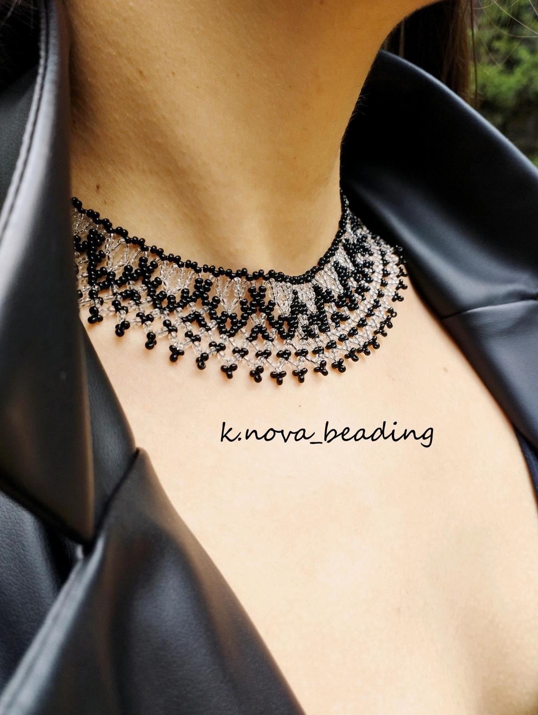k.nova_beading Украшение чокер из бисера — фото 2