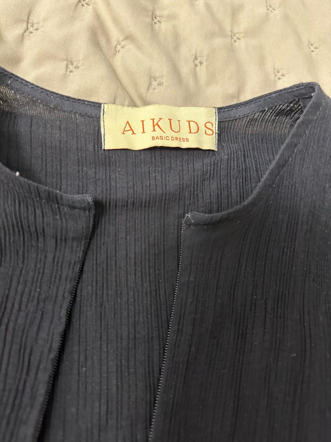 aikuds Платье базовое черное макси свободное с замком спереди от бренда Aikuds — фото 2