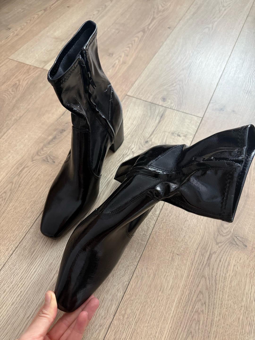 Zara Zara черные лакировные ботильоны — фото 2