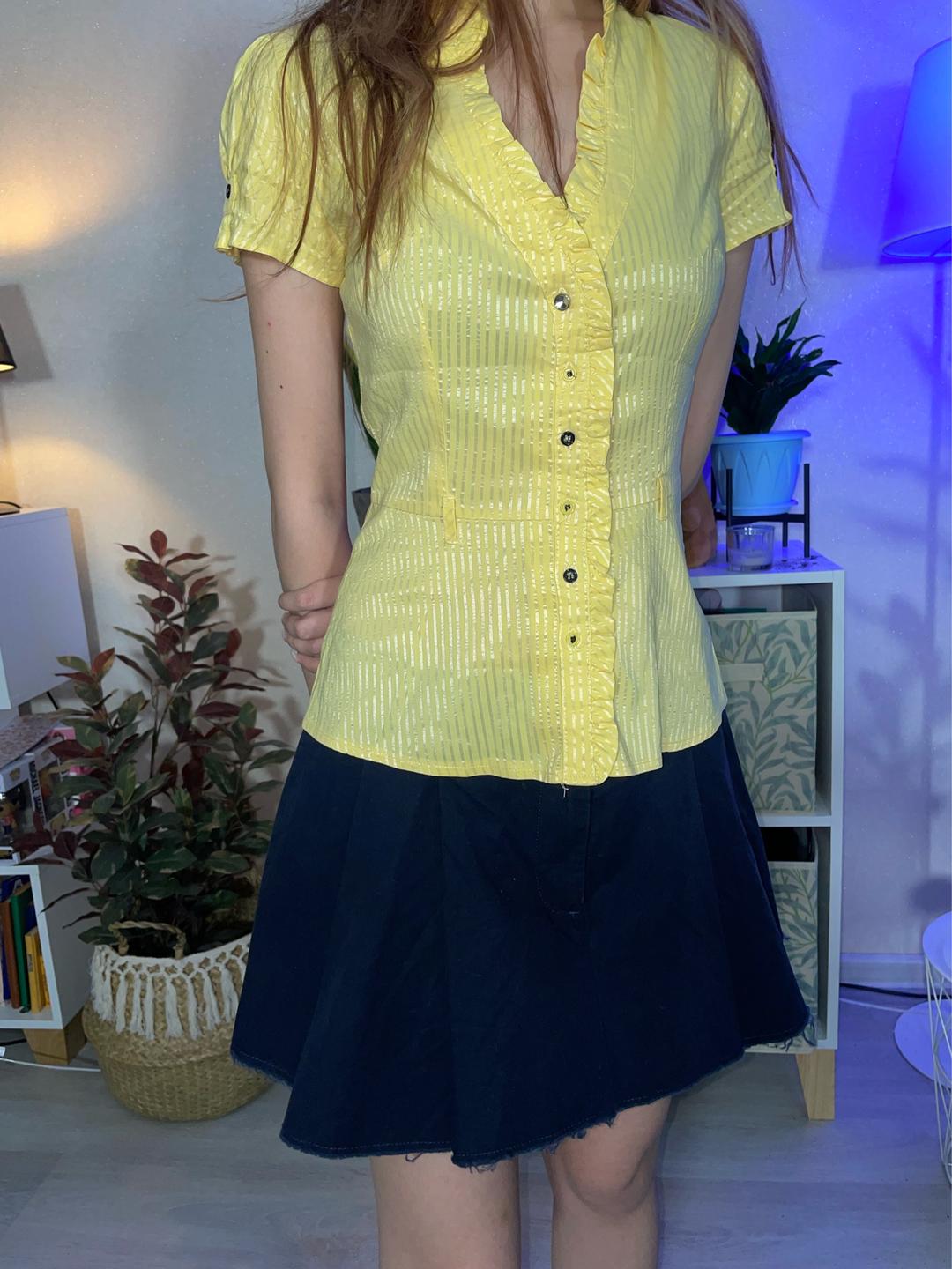 WEEKDAY Мини-юбка Weekday XS темно-синяя pleated mini skirt — фото 2