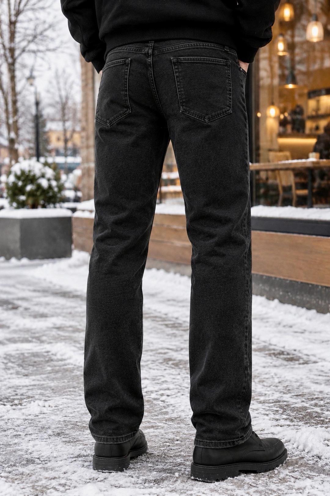 REBEL JEANS Зимние утеплённые джинсы REBEL JEANS (чёрные, размер W36 L34) — фото 2